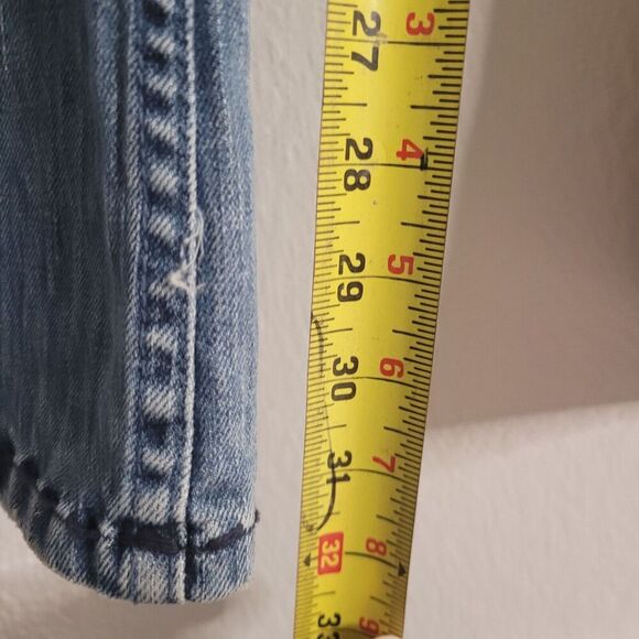 Vintage Y2K American Eagle Jeans Women's 8 Embroidered Wide Flare Leg Distressed - Picture 13 of 15